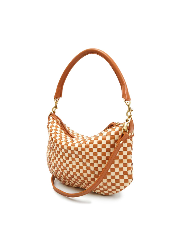 petit moyen messenger in natural and cream woven checker (2)