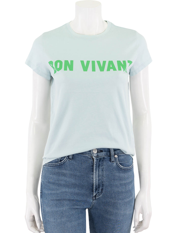 bon vivant classic tee in sky blue and grass