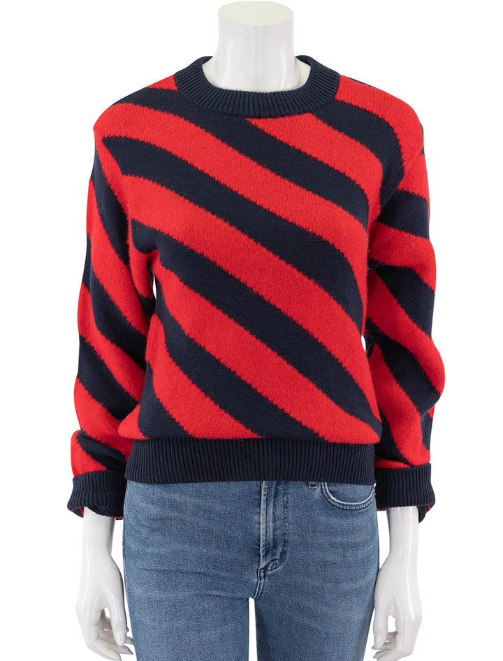 fabienne stripe sweater in red and navy