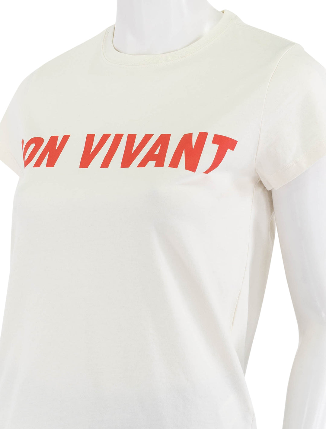 bon vivant classic tee in cream and bright poppy