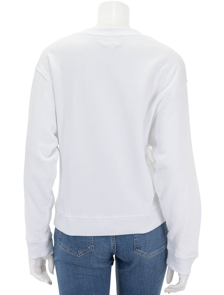 Back view of Nation LTD's wyatt oversized vneck in white.