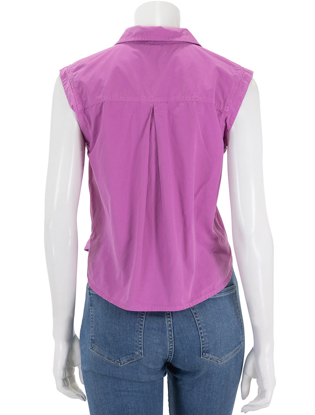 Back view of Nation LTD's rylee patch pocket shirt in rosebud.