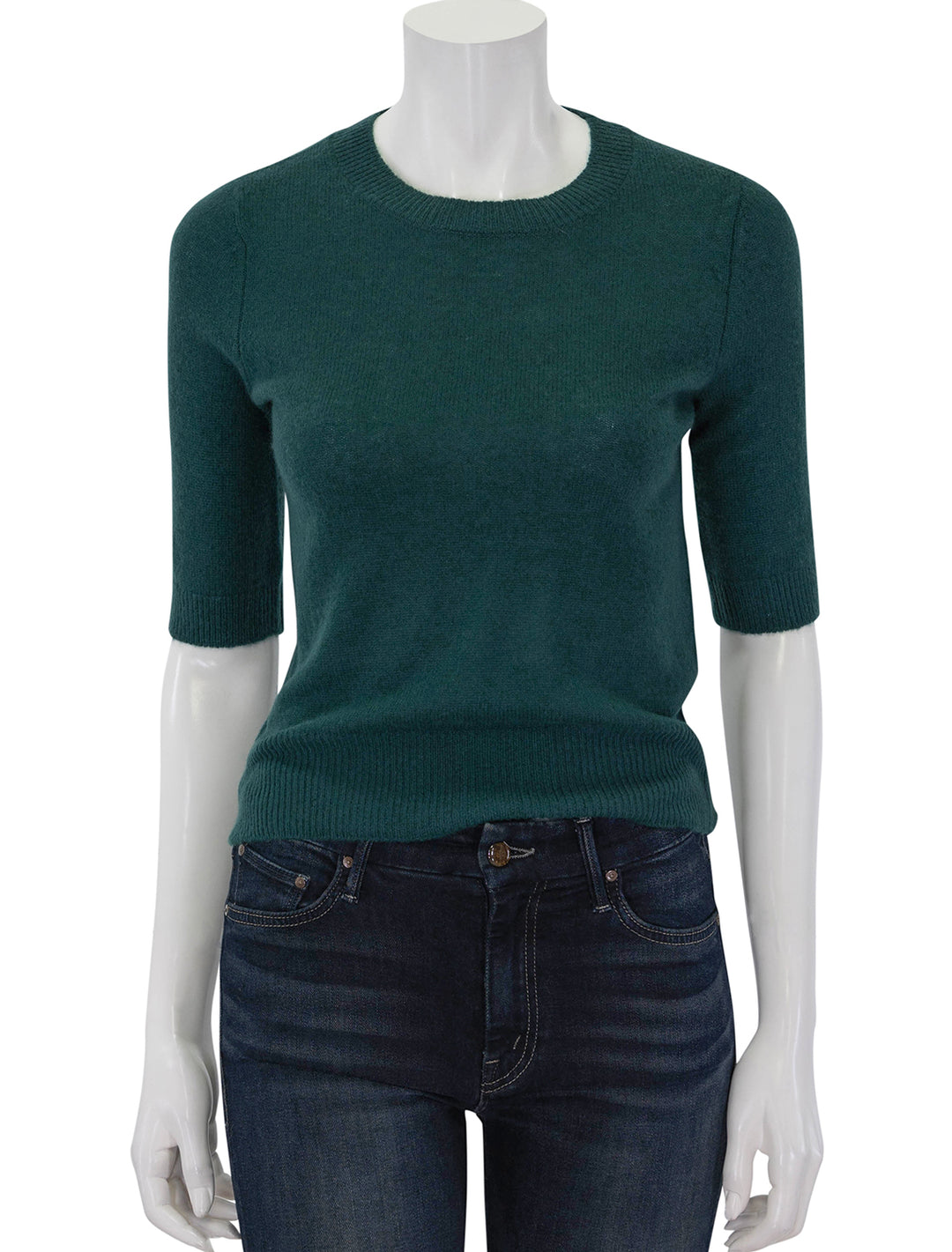 Front view of Veronica Beard's shana cashmere sweater in pine.