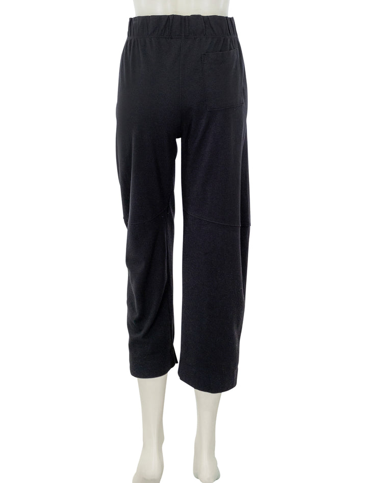 Back view of Stateside's ponte barrel pant in black.