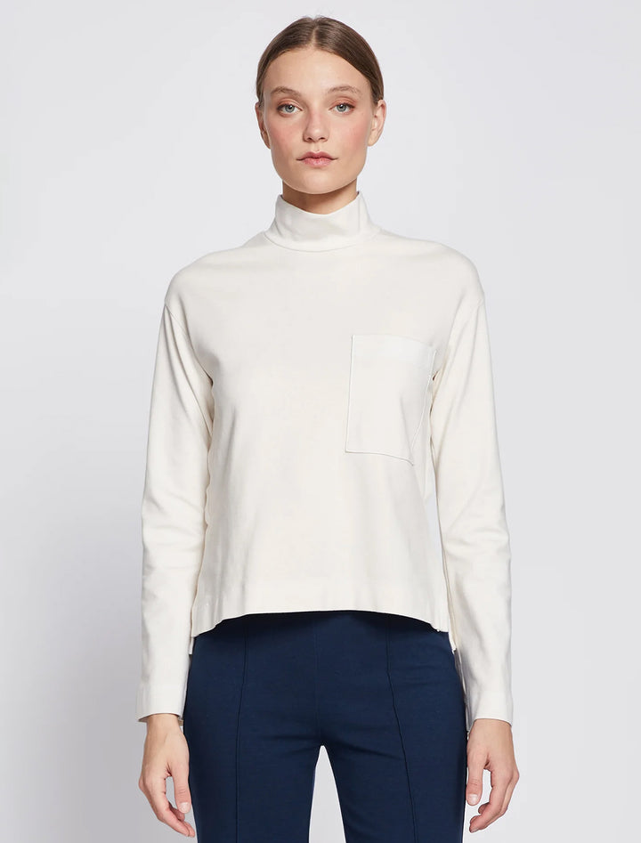 ponte mockneck in cream