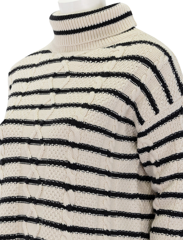 striped cable cropped turtleneck