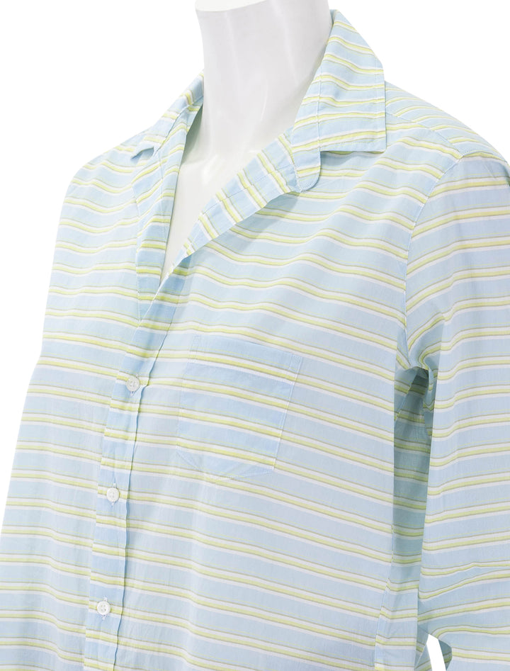 eileen in blue and chartreuse multi stripe