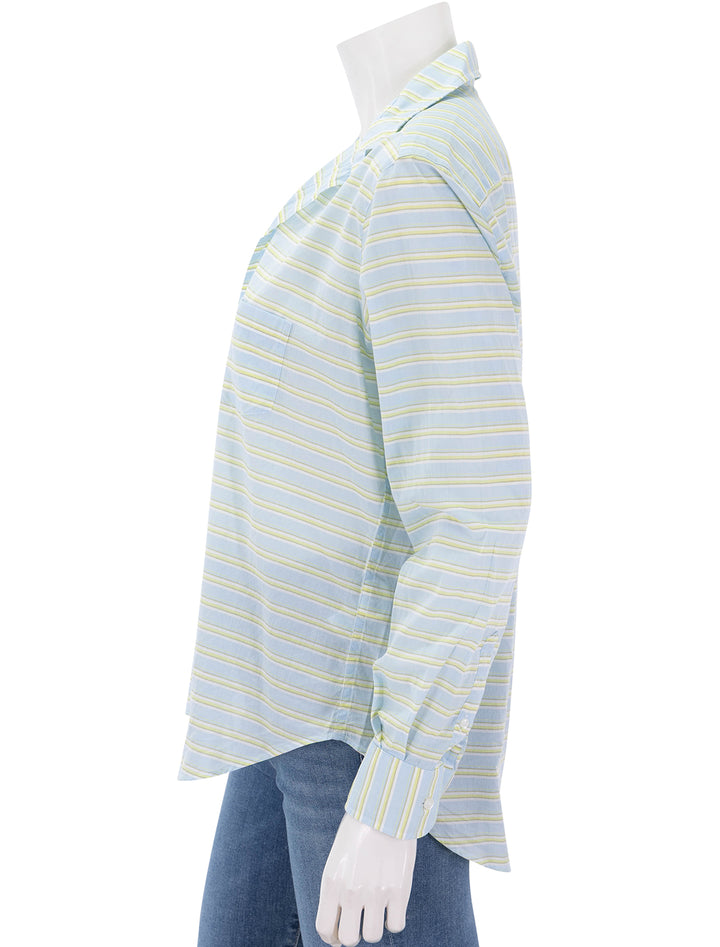 eileen in blue and chartreuse multi stripe