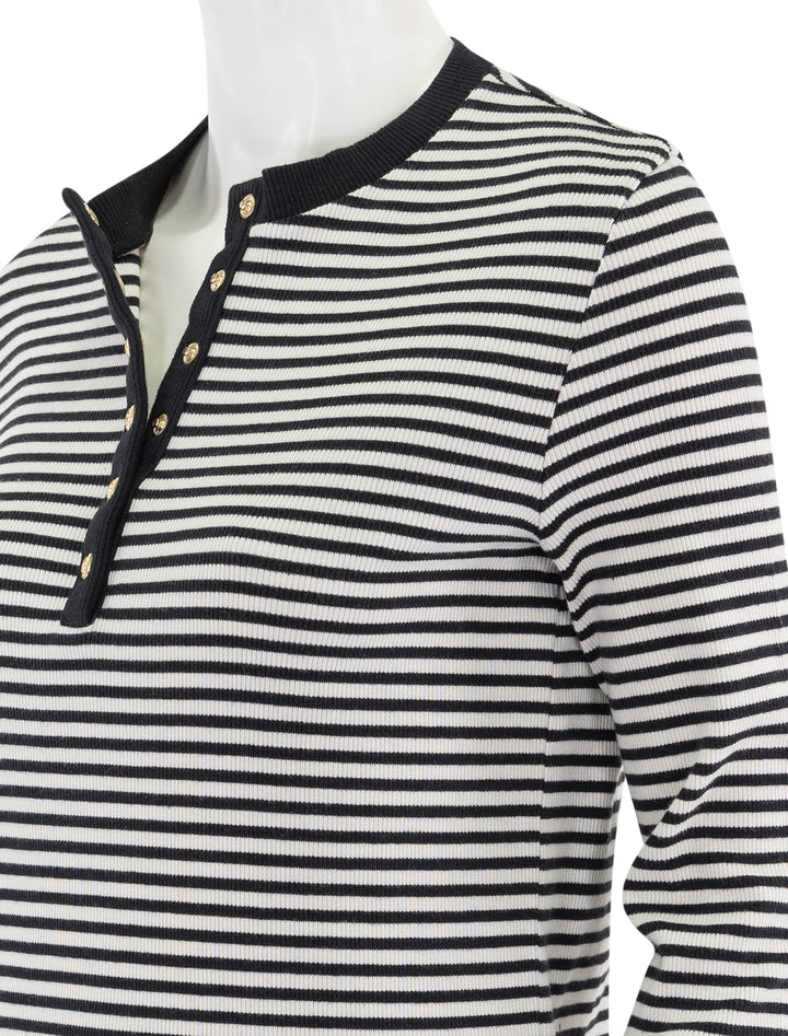 alessia long sleeve tee in cream and black stripe