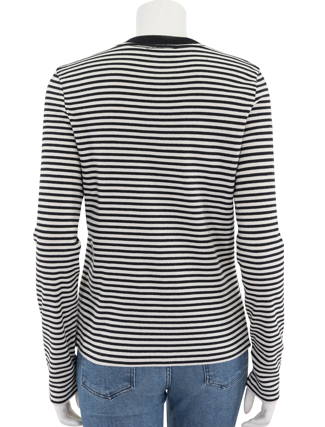 alessia long sleeve tee in cream and black stripe