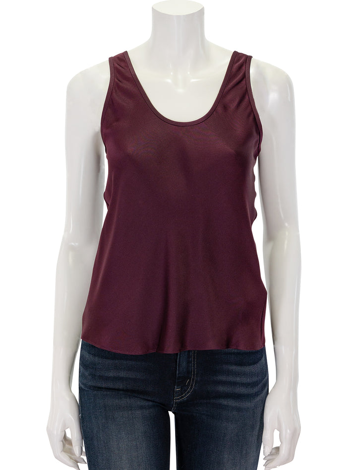 Front view of Anine Bing's lea top in bordeaux.