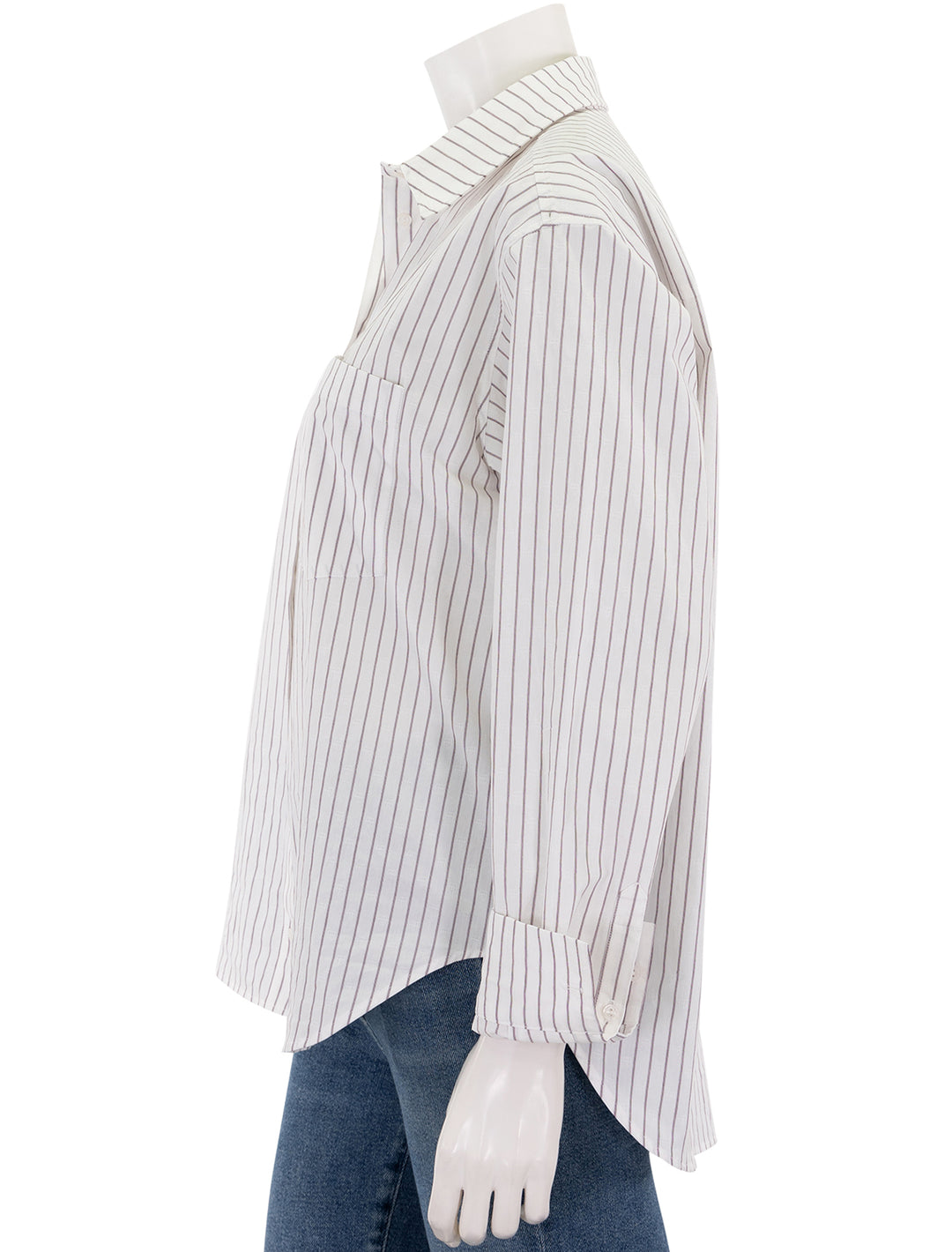 braxton shirt in white and bordeaux monogram stripe