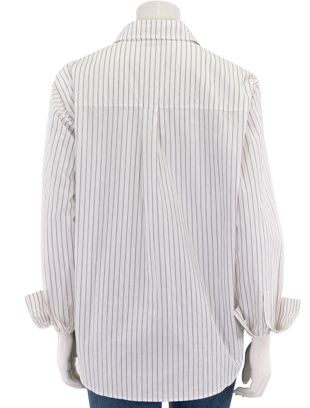 braxton shirt in white and bordeaux monogram stripe