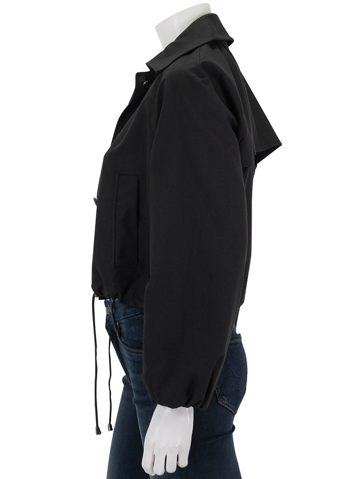 Side view of Rails' north jacket in black.