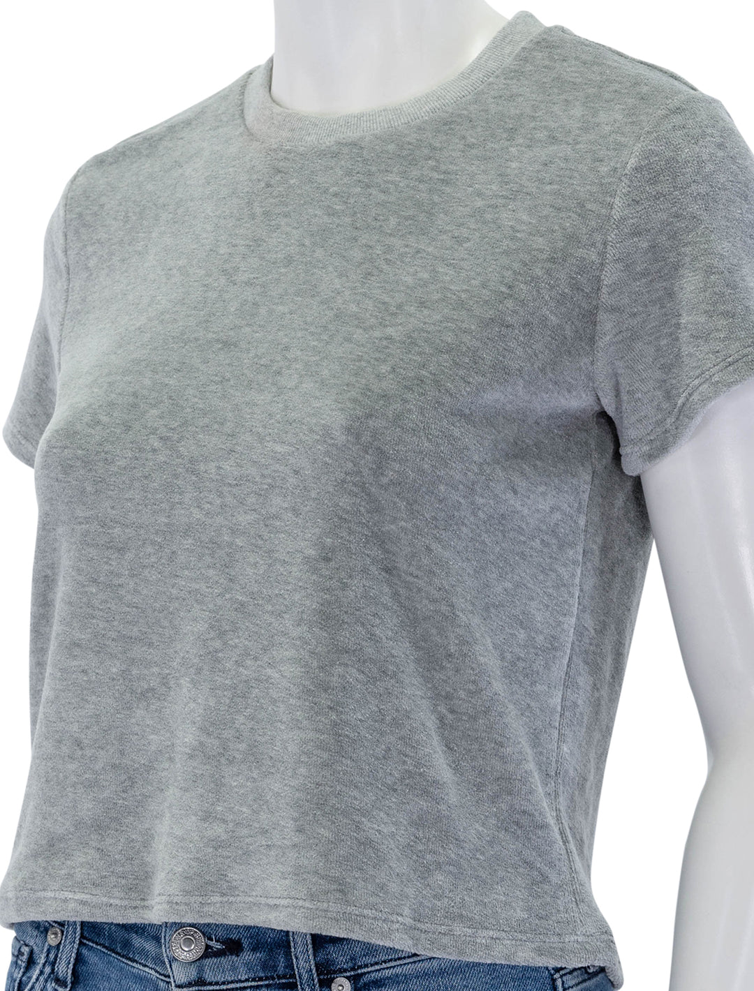 clara velour tee in heather grey