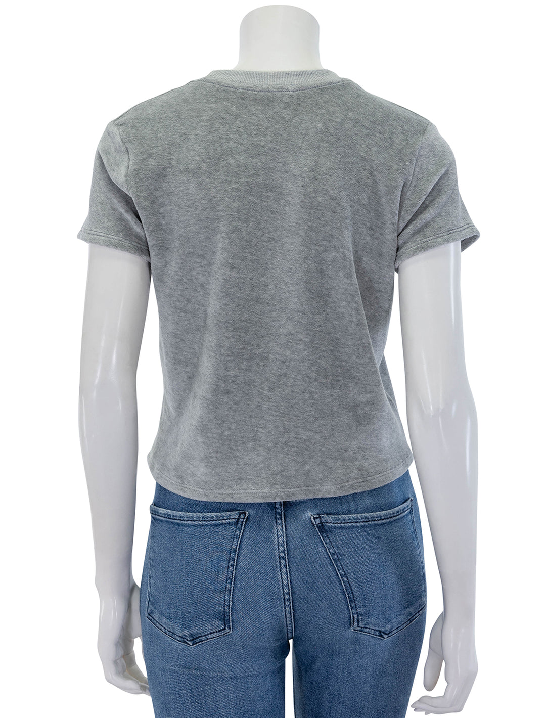 clara velour tee in heather grey