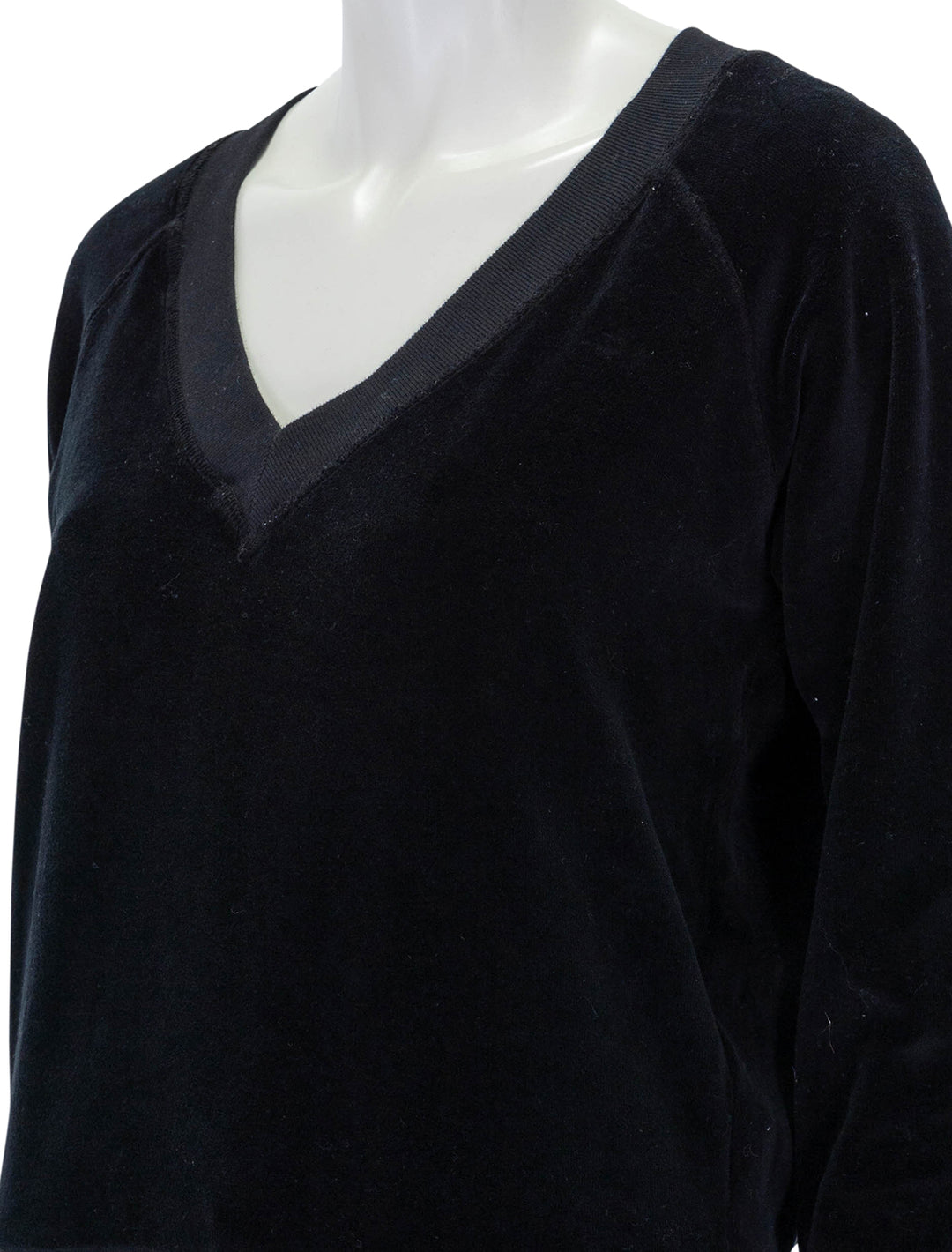 ember velour vneck in true black