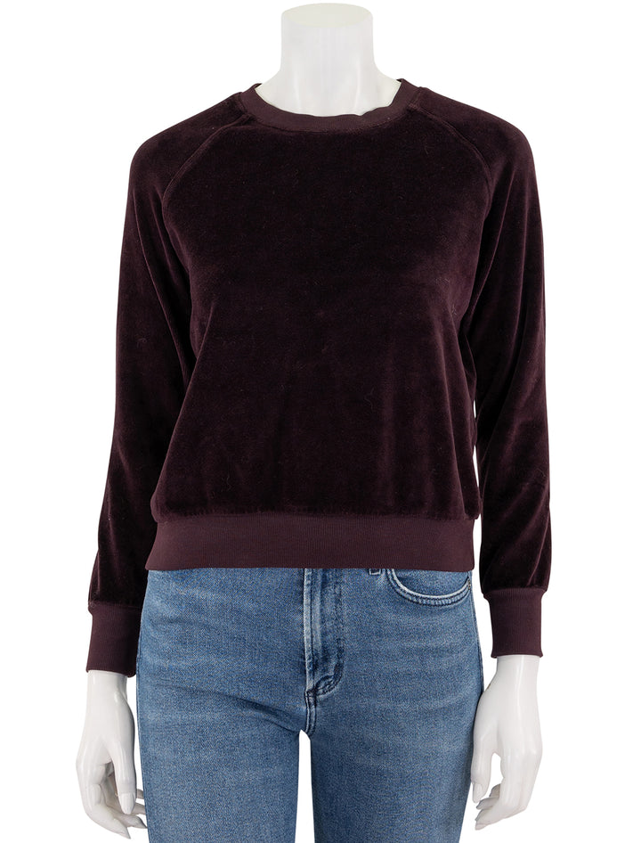 stella velour sweatshirt in blackberry