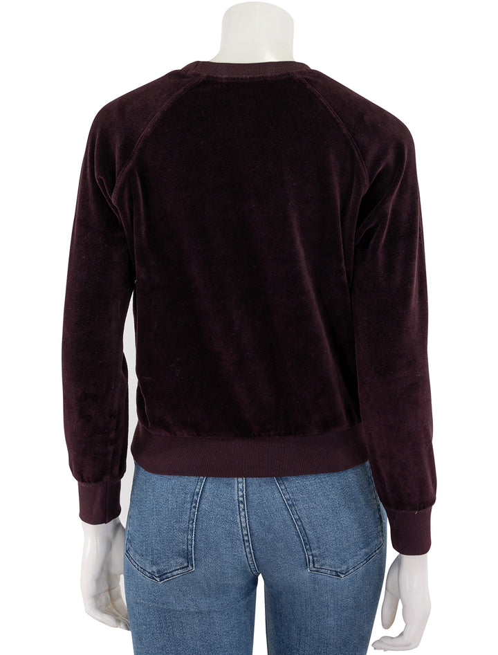 stella velour sweatshirt in blackberry