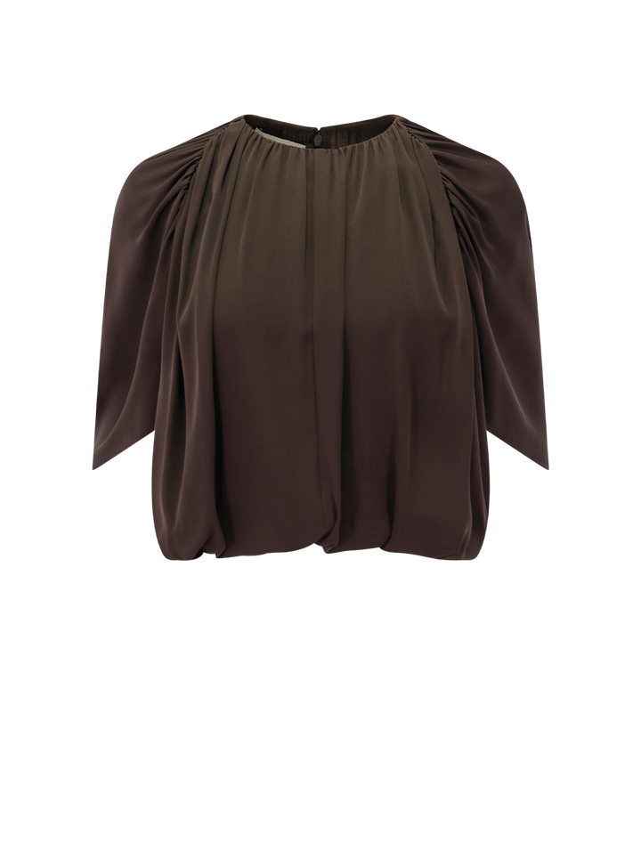 gathered cape blouse in pinewood