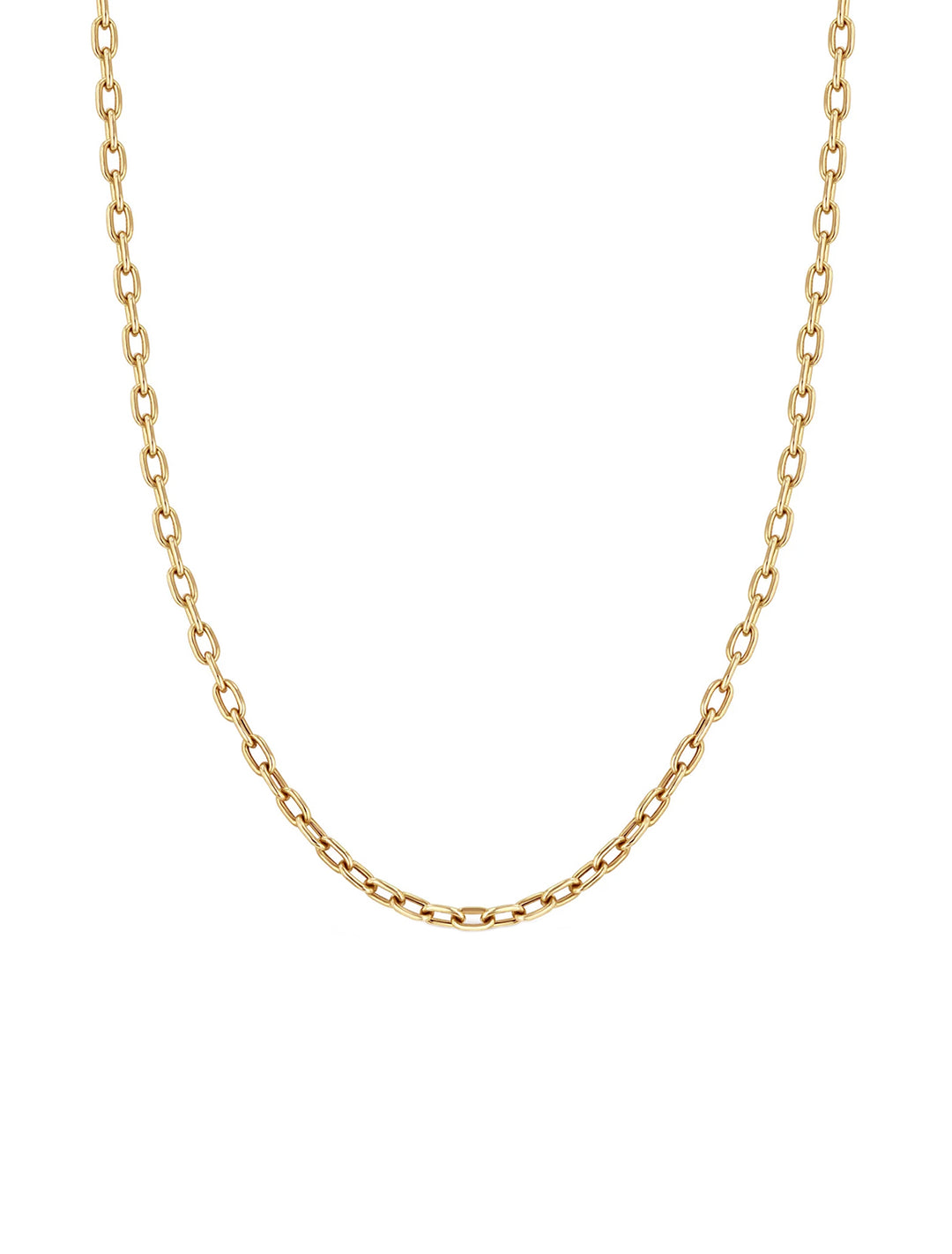 Front view of Zoe Chicco's small square oval link chain necklace | 18".