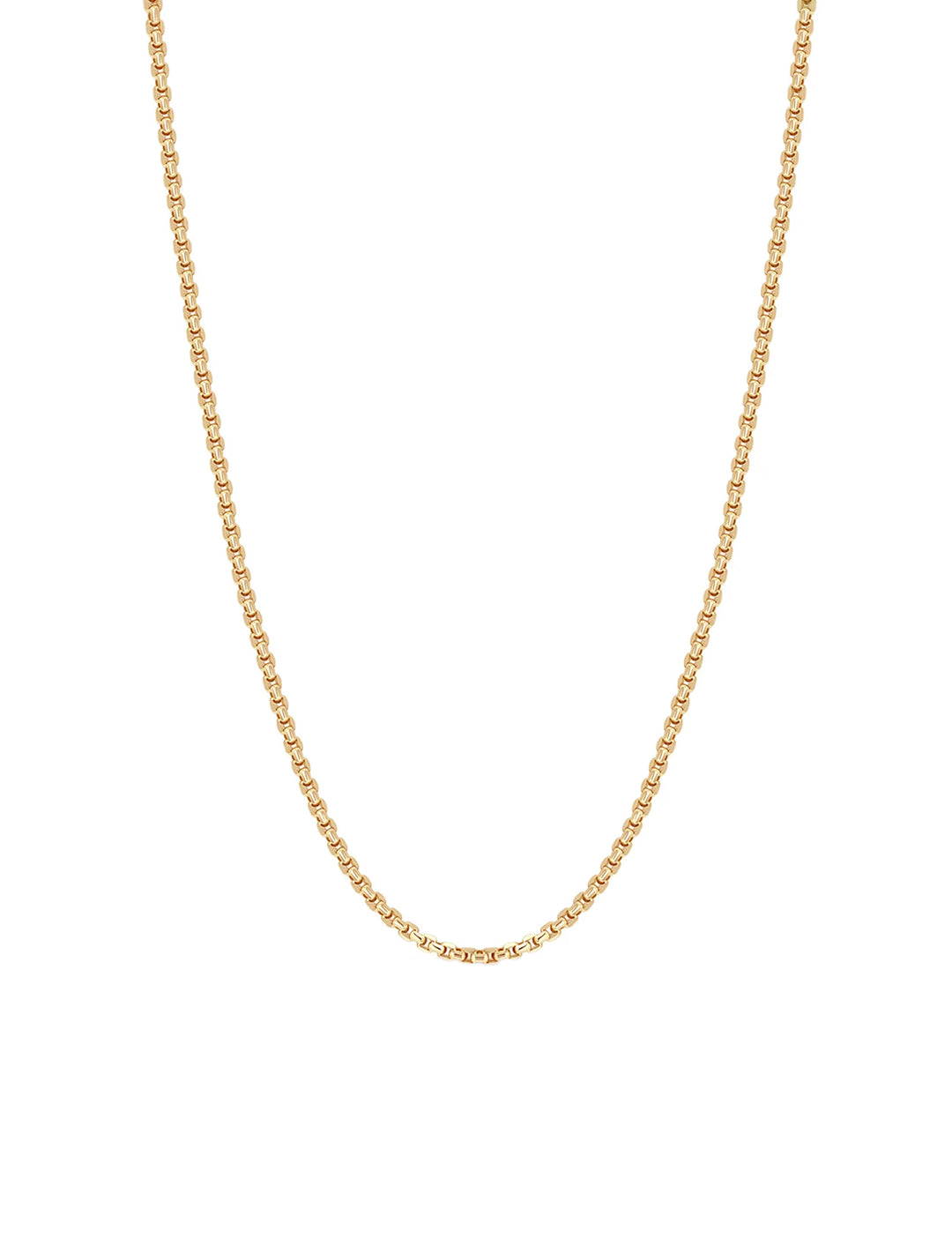 Front view of Zoe Chicco's extra small box chain necklace | 16-18"