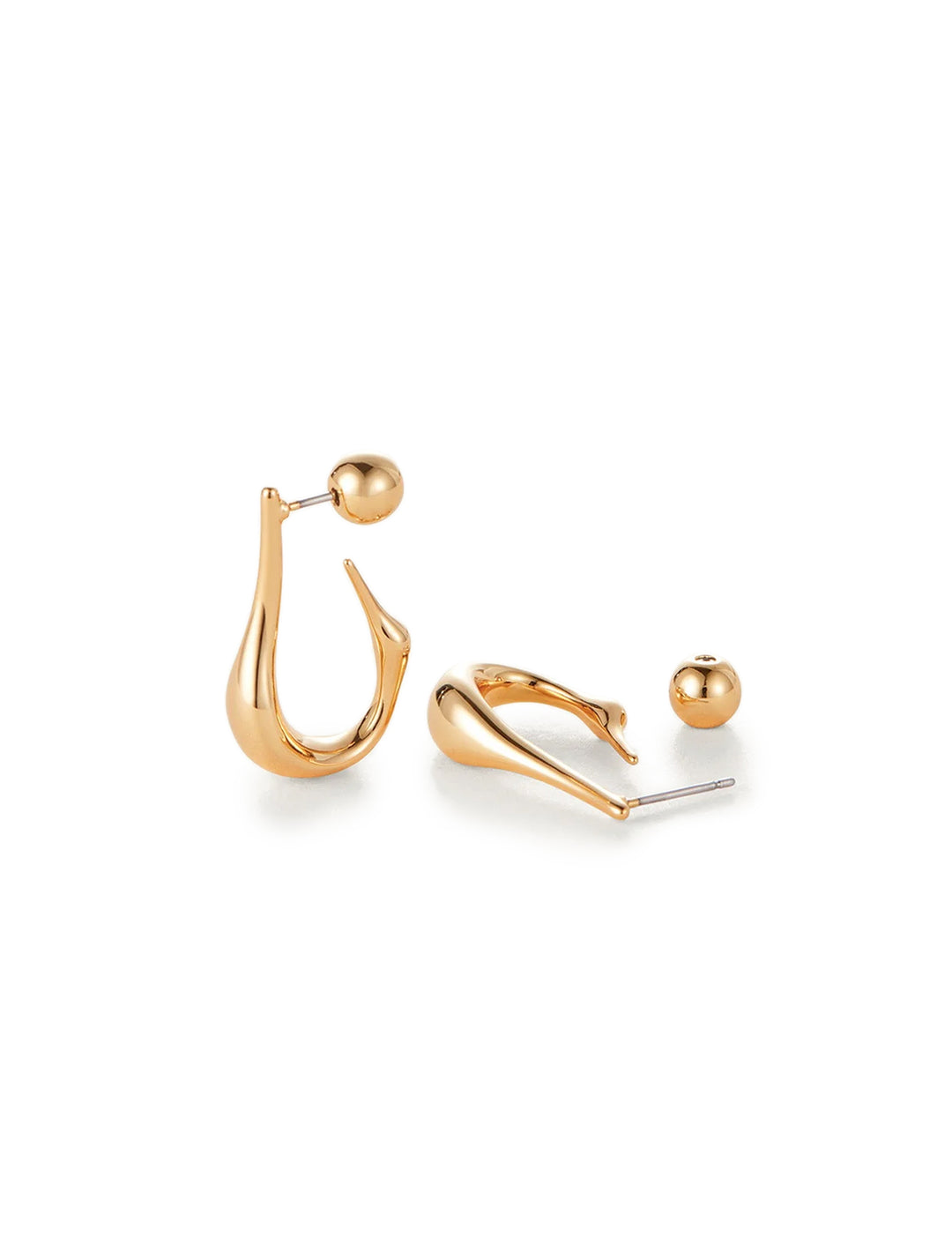 Front view of Jenny Bird's colette small earrings in gold.