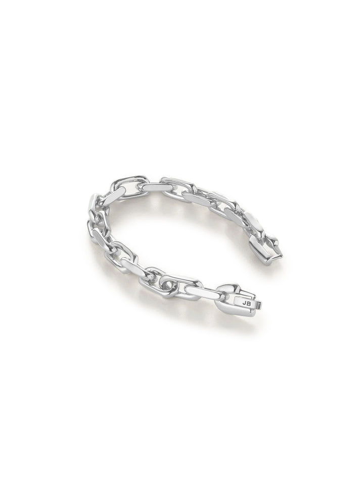 Overhead view of Jenny Bird's loire bracelet in silver.