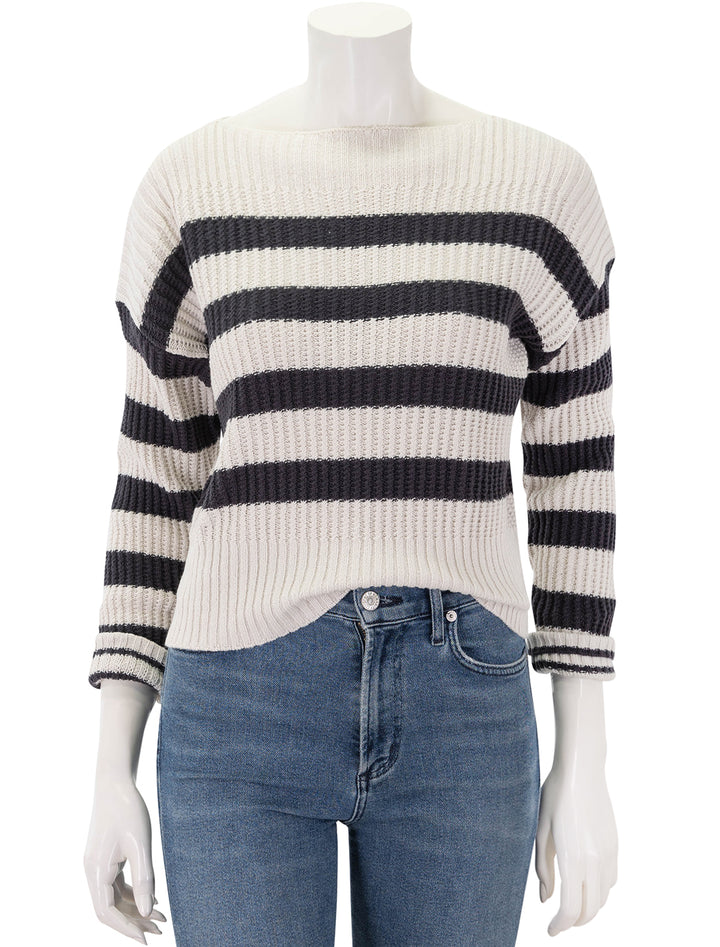 olivia stripe sweater in lead stripe