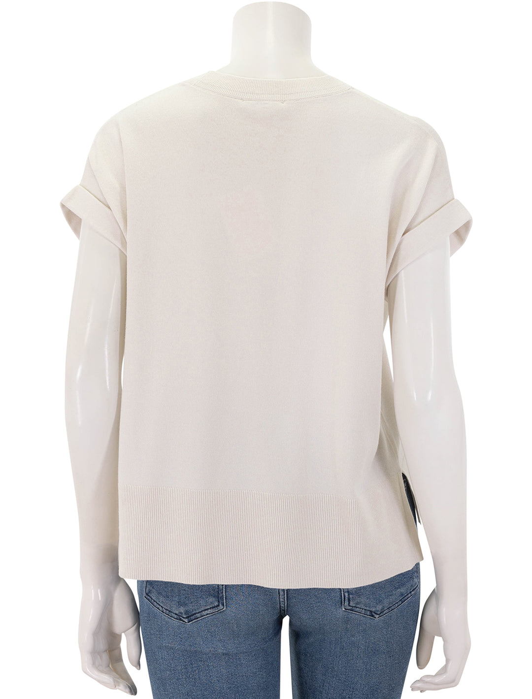 veronica short sleeve pocket sweater in moonstone