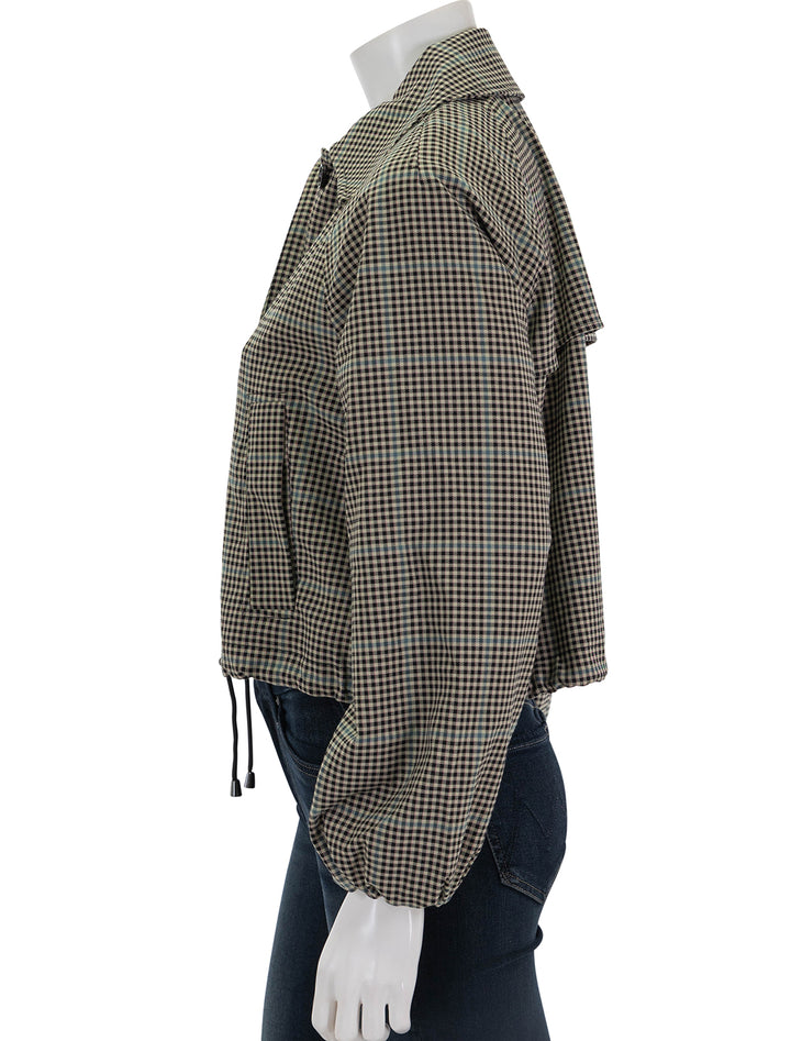 Side view of Rails' north jacket in multi check.