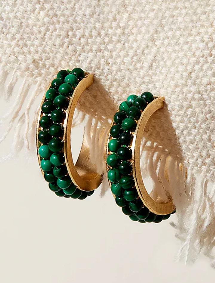 power midi hoops in malachite