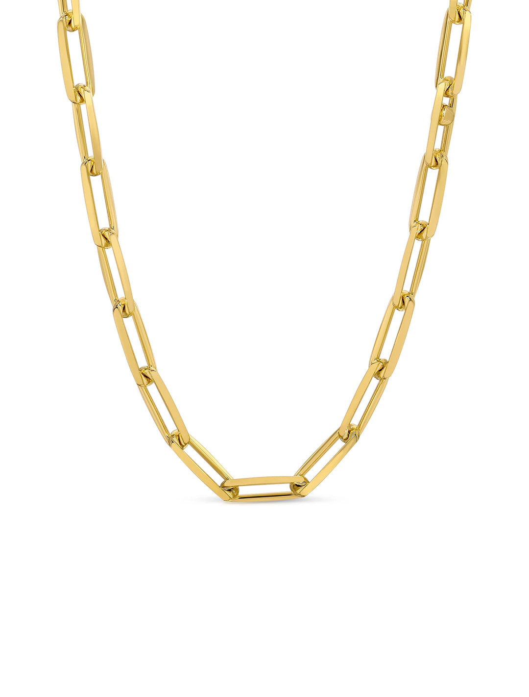 Front view of Joy Dravecky's chunky monaco choker in gold.