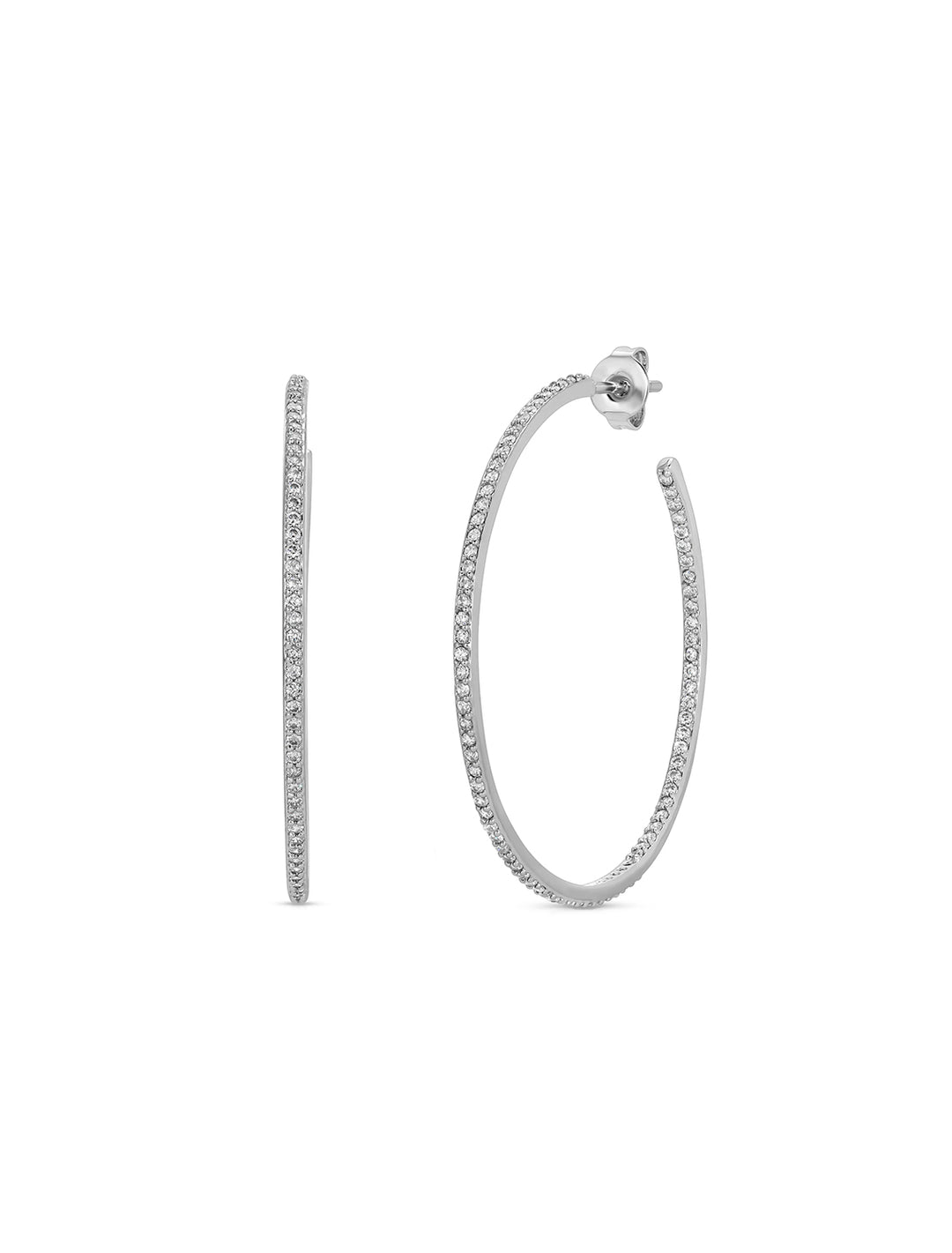 Front view of Joy Dravecky's whisper hoops in silver.