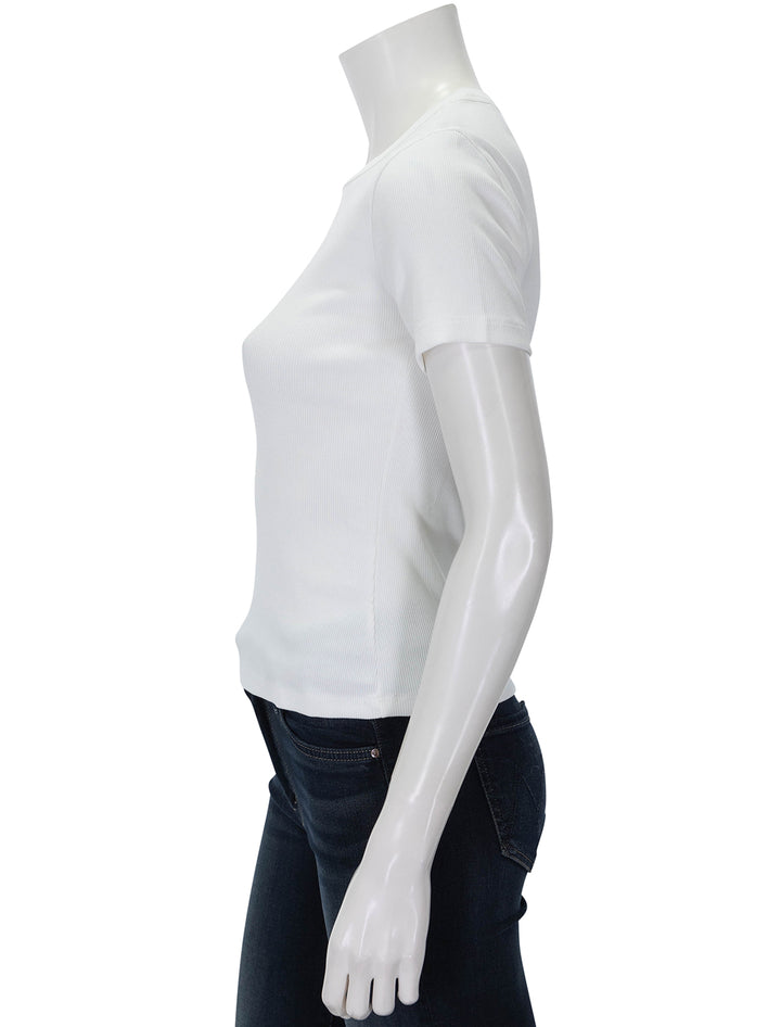 Side view of Veronica Beard's pruitt tee in white.