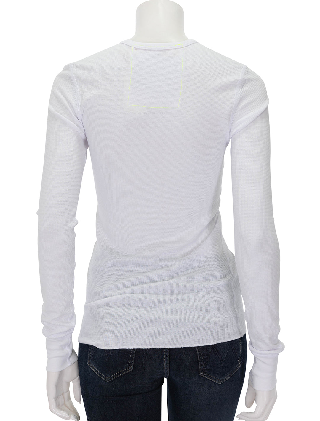 Back view of Aviator Nation's aviator nation thermal long sleeve in white.