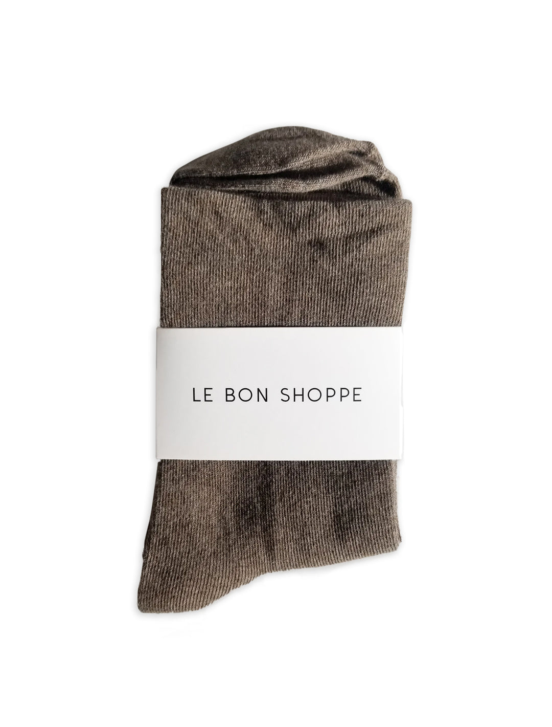 Front view of Le Bon Shoppe's sneaker socks in heather cocoa.