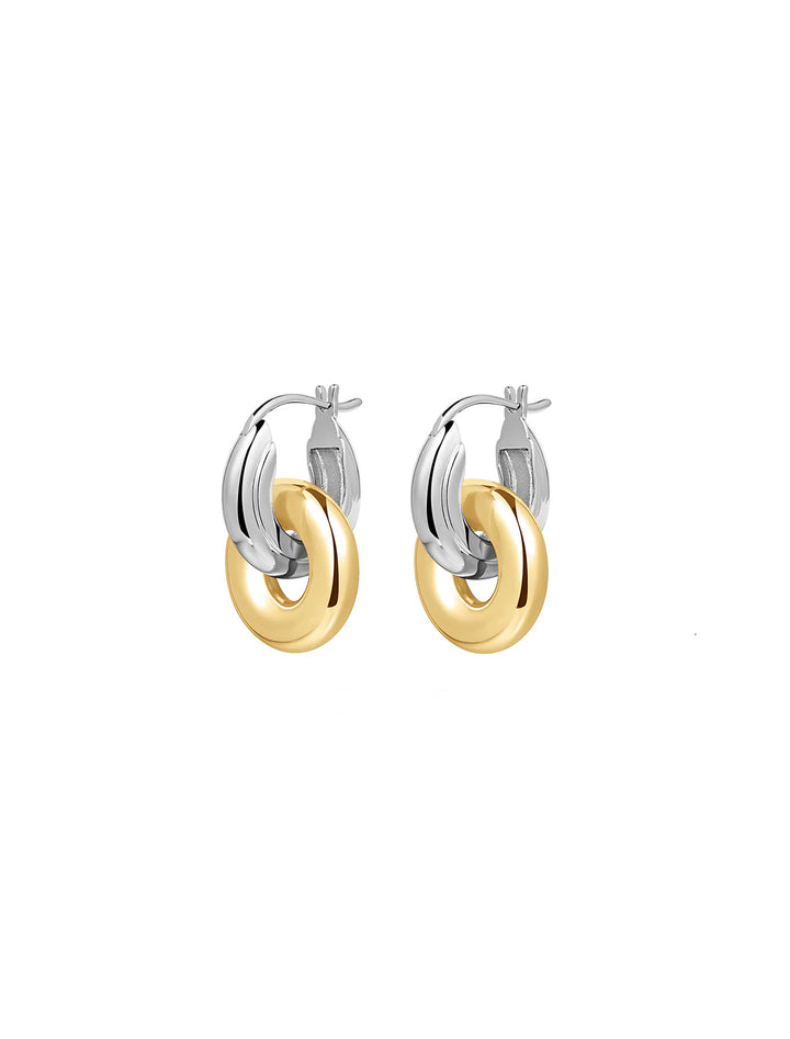 two-tone interlock hoops