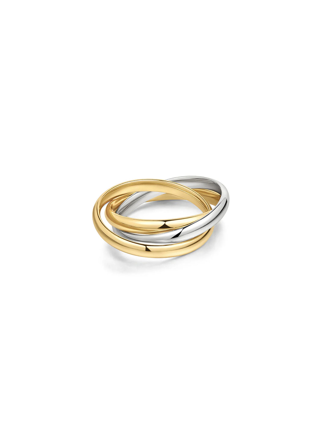 Front view of LUV AJ's trio twisted ring.