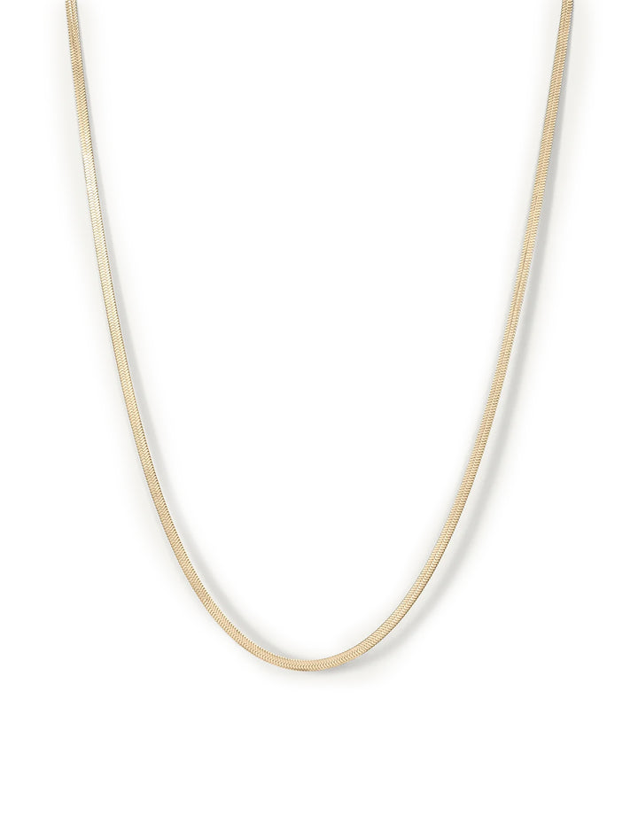 Front view of Jenny Bird's zeina chain necklace in gold.