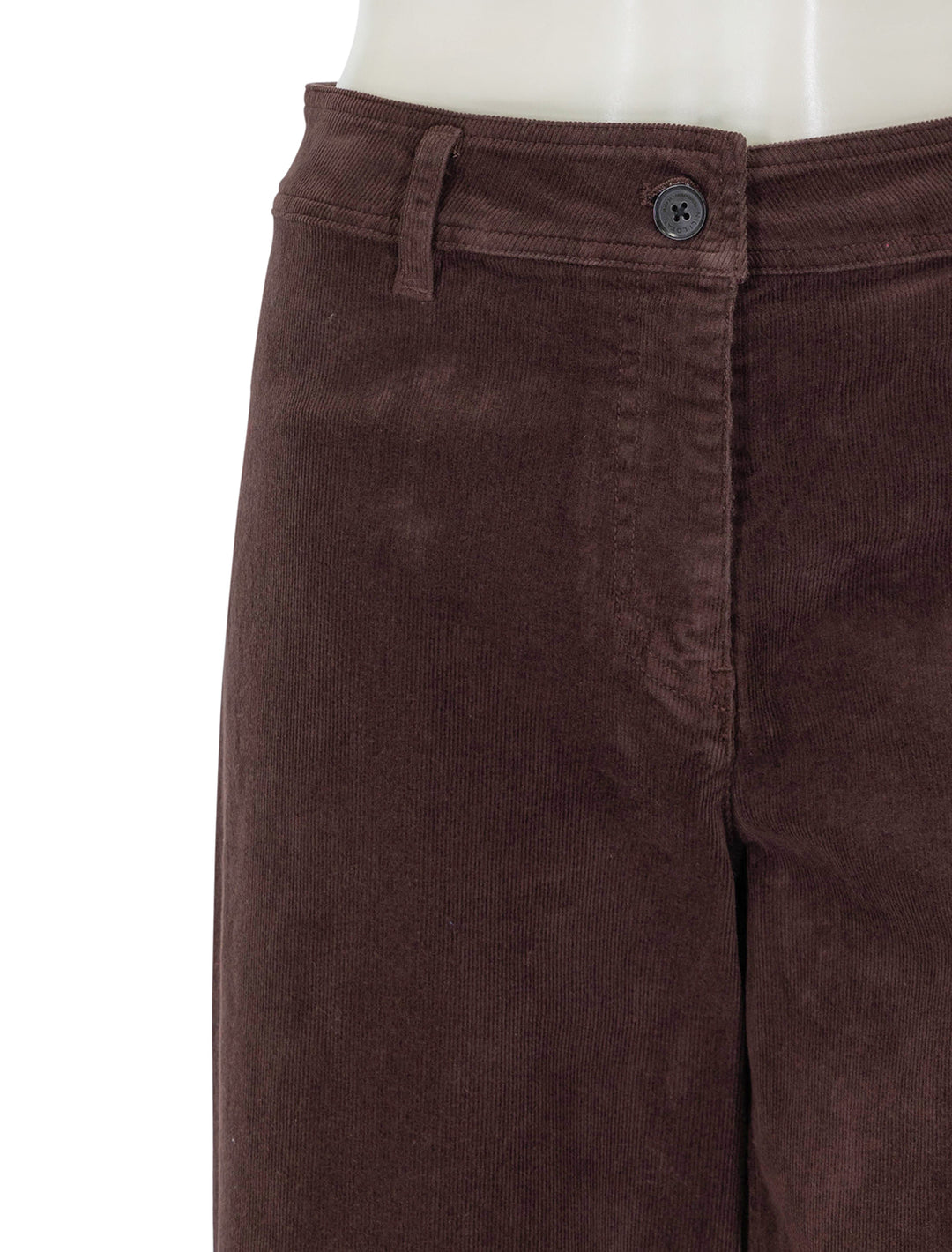 Close-up view of Nili Lotan's megan pant in oxblood cord.