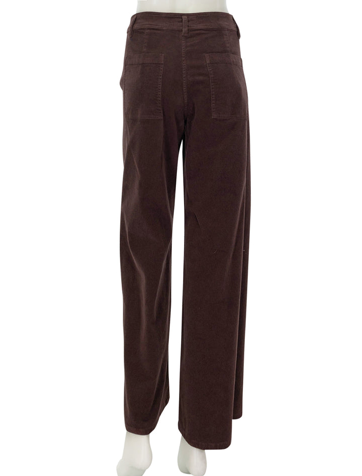 Back view of Nili Lotan's megan pant in oxblood cord.