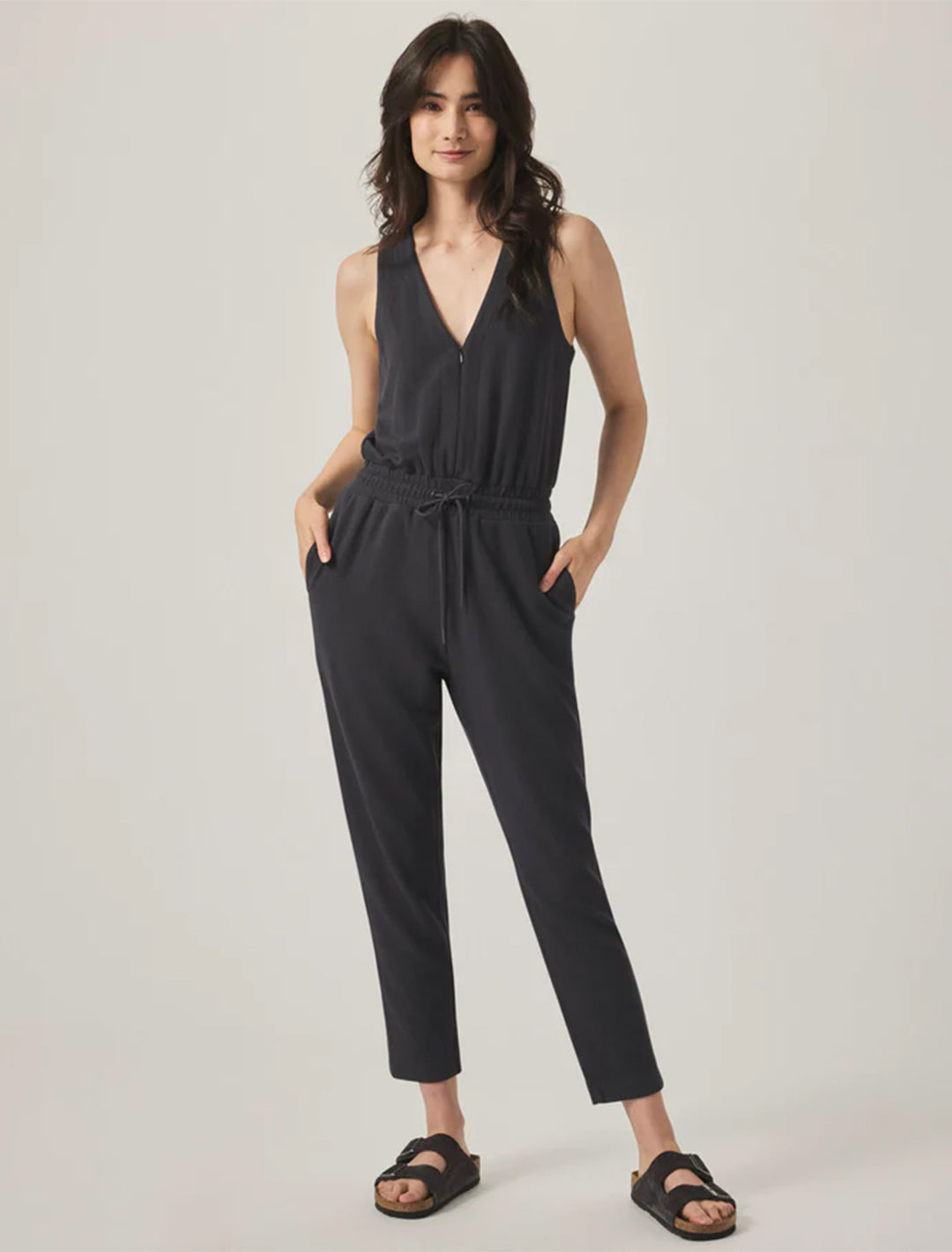 waffle scuba tank jumpsuit in lead