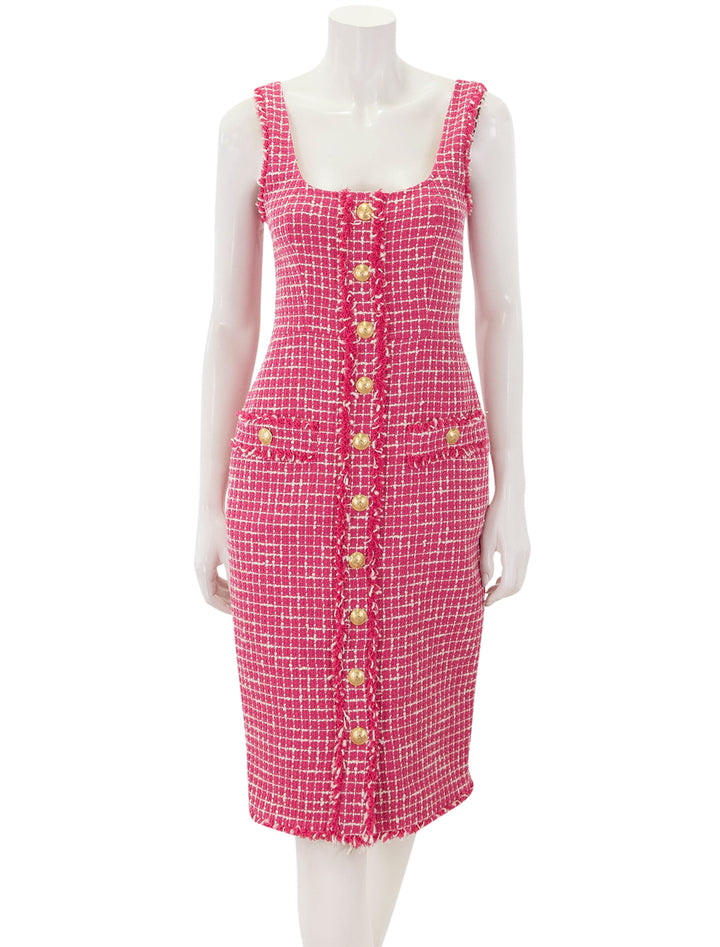 aya pink and white tweed dress