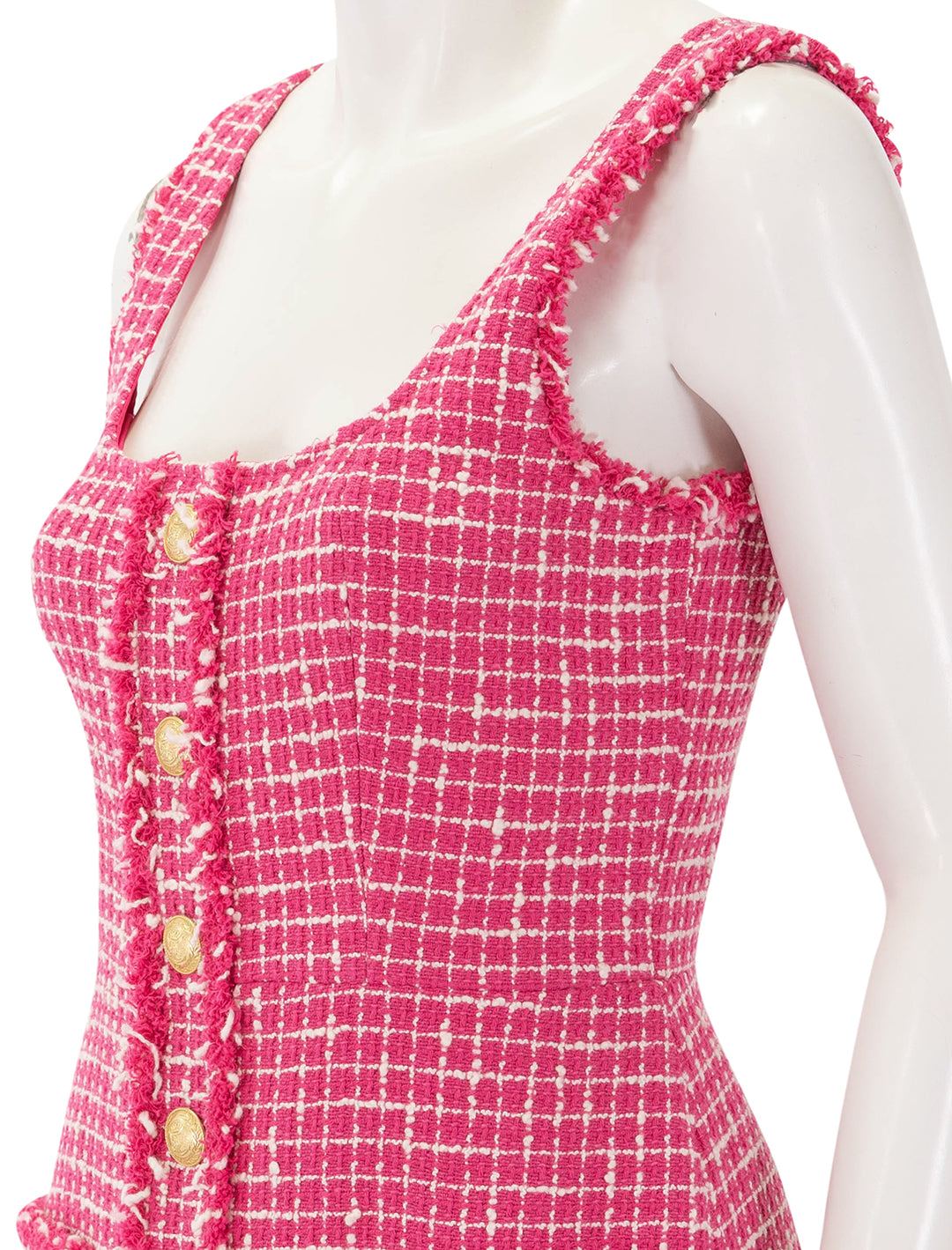 aya pink and white tweed dress