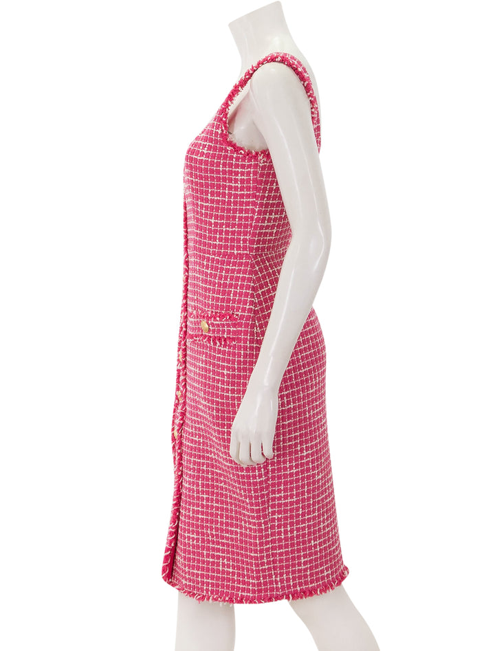 aya pink and white tweed dress