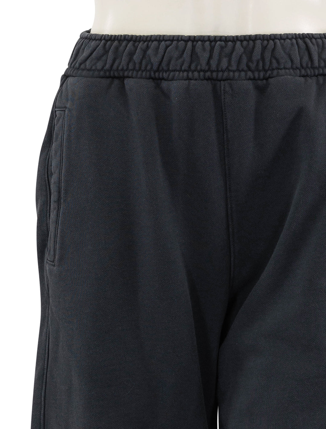 close up view of miro sweatpant in charcoal