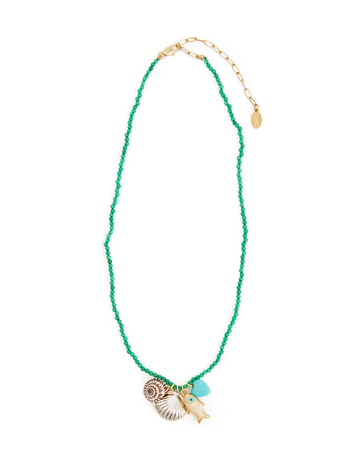 beaded charm necklace