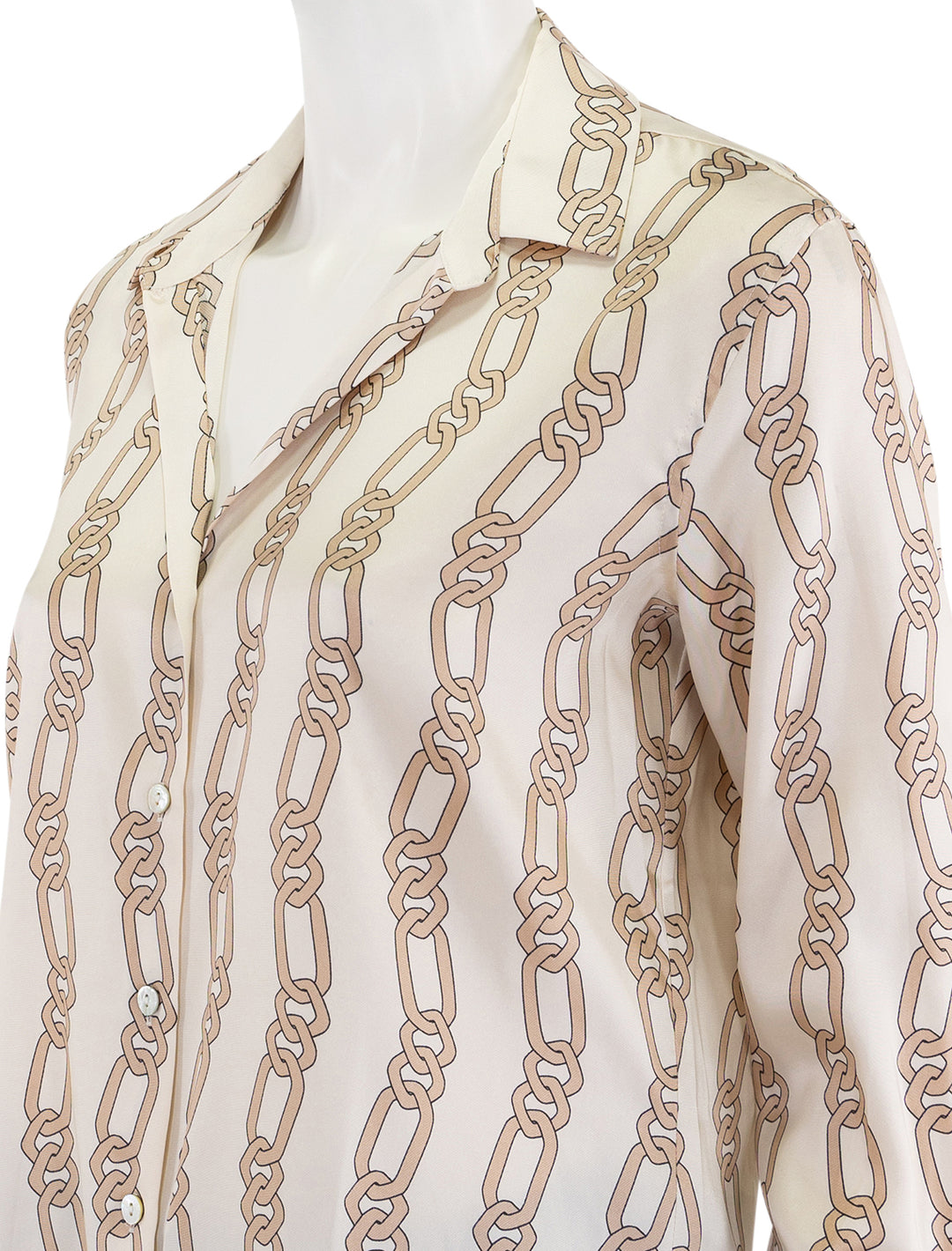 ledger blouse in ivory gold link print