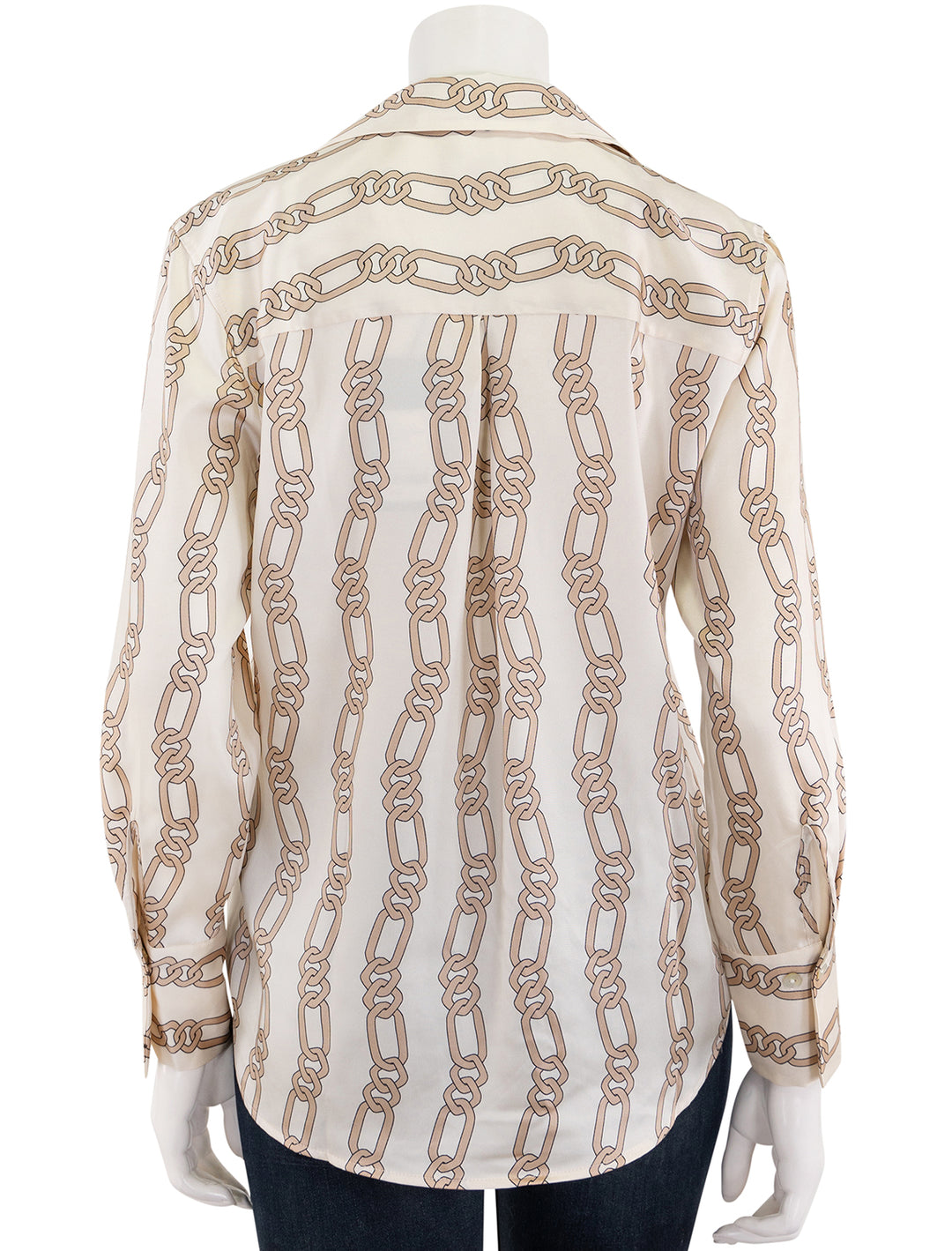 ledger blouse in ivory gold link print